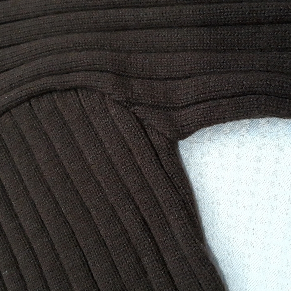 Vintage CLENCH JEANS pullover sweater ribbed wool blend elbow patch brown size L - Picture 7 of 12